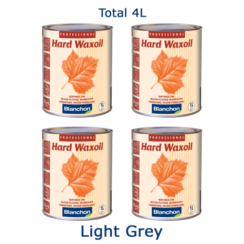 Blanchon HARD WAXOIL (hardwax) 4 ltr (four 1 ltr cans) LIGHT GREY 05721305 (BL)